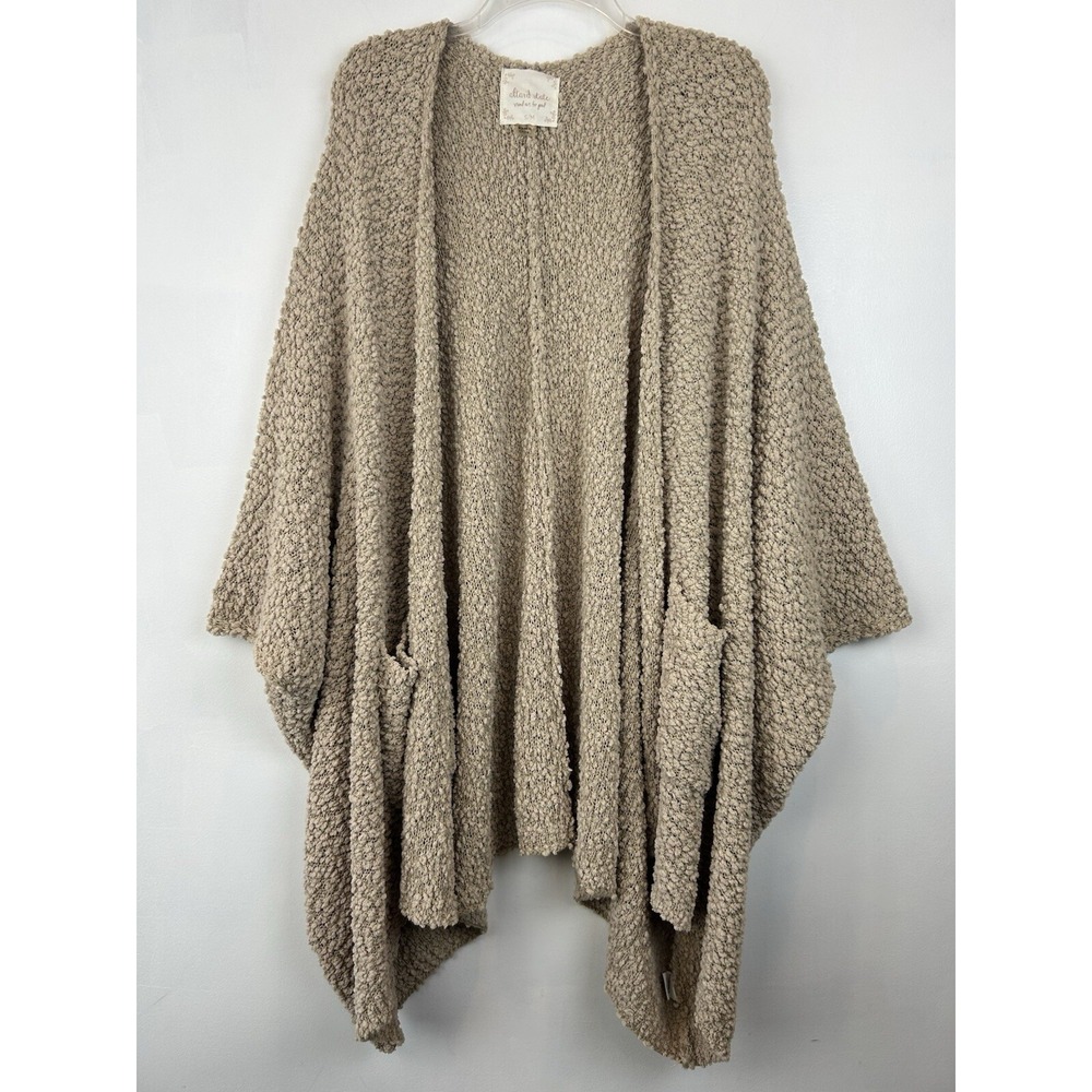 Sweater Womens S /M Beige Duster Open Cardigan Oversized 3D Knit Capsule Altard